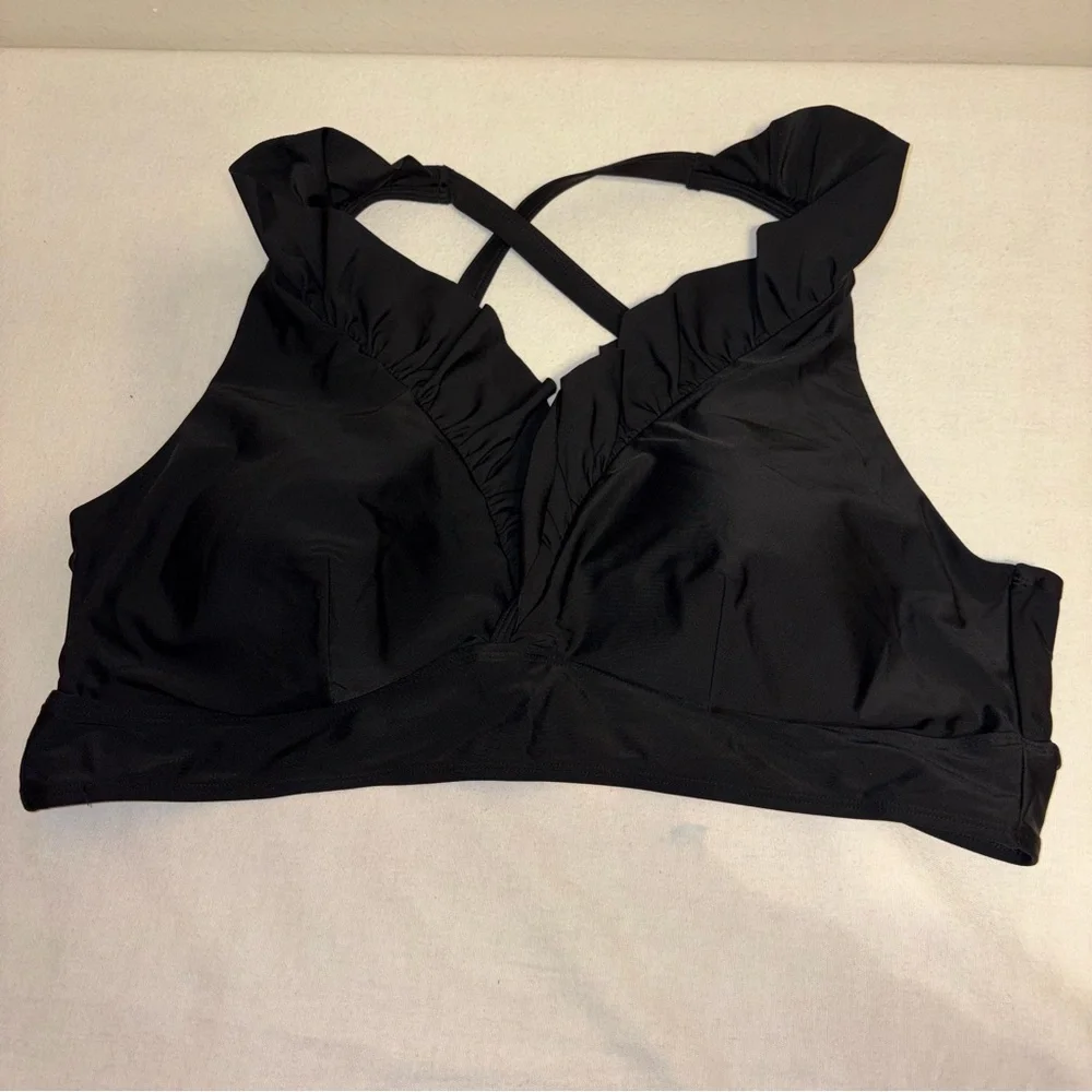 Torrid Black‎ Ruffled Bikini Top and Bottom Size 3X and 4X